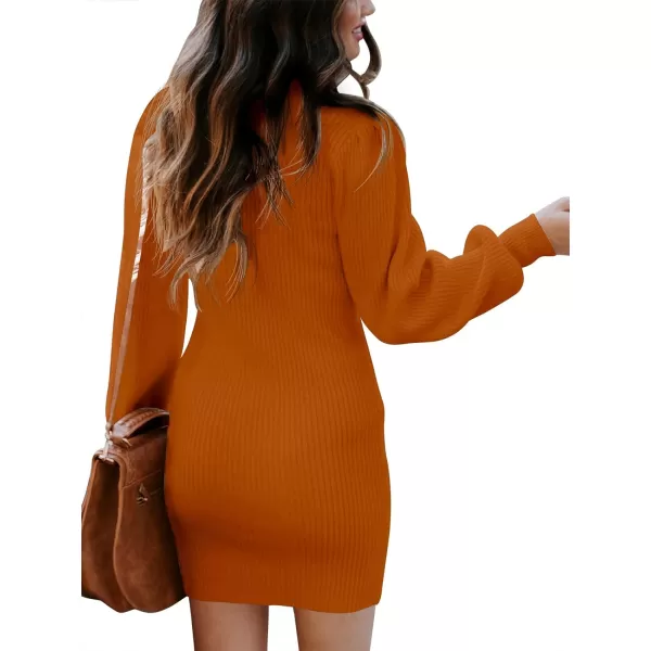 Caracilia Women Turtleneck Long Sleeve Knit Pullover Sweater Bodycon Mini Dress