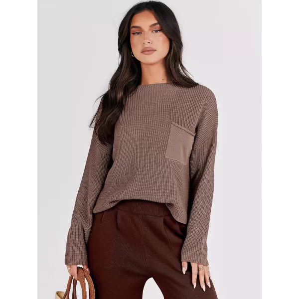 Caracilia Womens 2 Piece Outfits Sweater Sets Long Sleeve Knit Tops and Loose Pants Classy Matching Tracksuit Lounge Sets