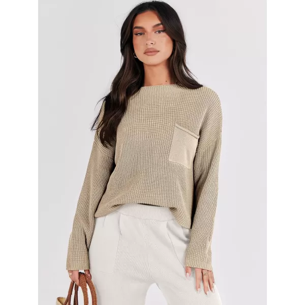 Caracilia Womens 2 Piece Outfits Sweater Sets Long Sleeve Knit Tops and Loose Pants Classy Matching Tracksuit Lounge Sets