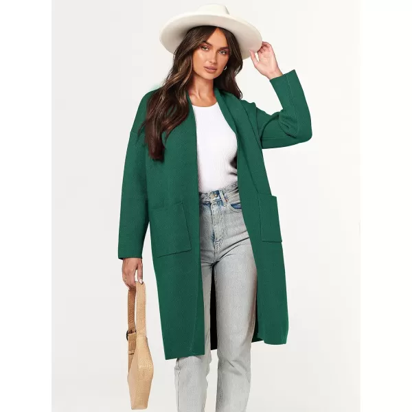 Caracilia Women's 2023 Fall Cardigan Sweater Long Sleeve Open Front Lapel Casual Knit Coatigan Jacket Coat with Pockets