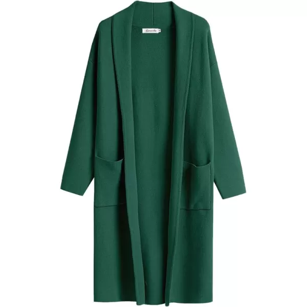 Caracilia Women's 2023 Fall Cardigan Sweater Long Sleeve Open Front Lapel Casual Knit Coatigan Jacket Coat with Pockets