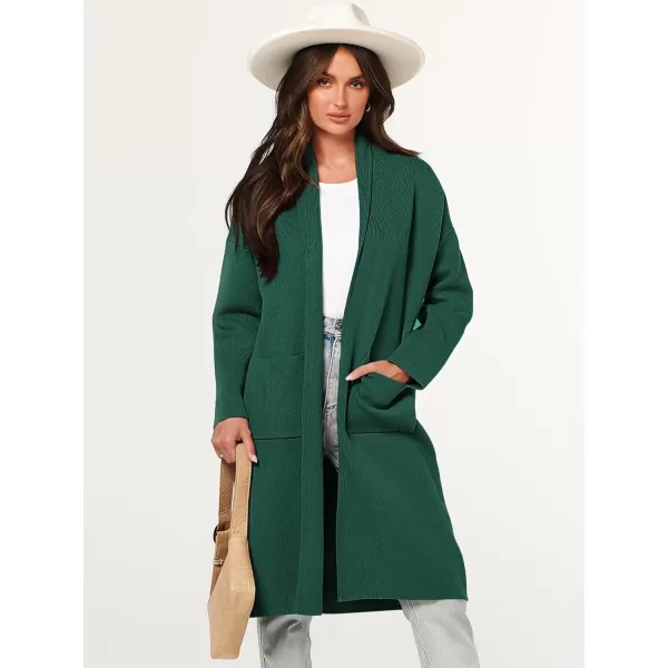 Caracilia Women's 2023 Fall Cardigan Sweater Long Sleeve Open Front Lapel Casual Knit Coatigan Jacket Coat with Pockets