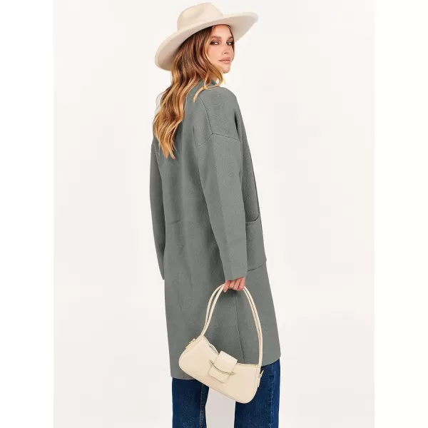 Caracilia Women's 2023 Fall Cardigan Sweater Long Sleeve Open Front Lapel Casual Knit Coatigan Jacket Coat with Pockets