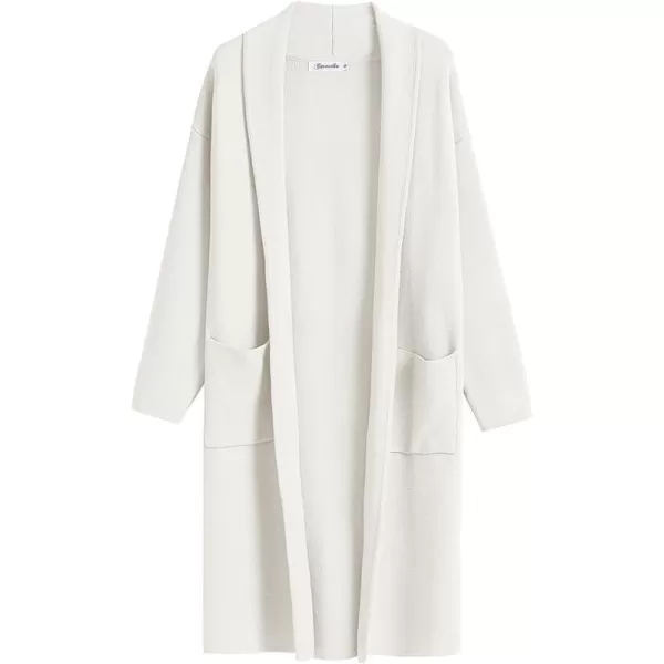 Caracilia Women's 2023 Fall Cardigan Sweater Long Sleeve Open Front Lapel Casual Knit Coatigan Jacket Coat with Pockets