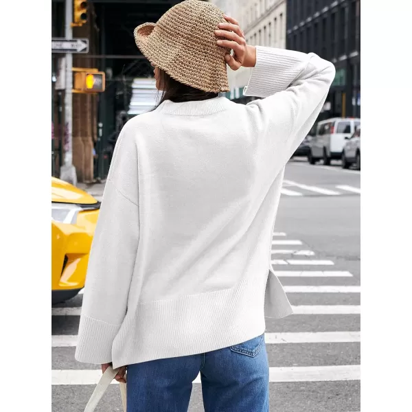 Caracilia Women's 2023 Fall Winter Oversized Long Sleeve Crew Neck Knit Casual Loose Pullover Sweater Top