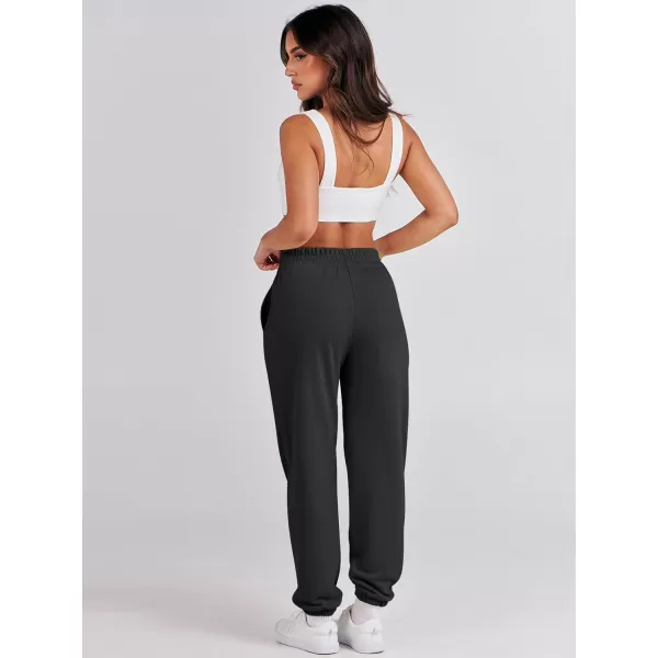 Caracilia Women's Casual Baggy High Waisted Sweatpants Workout Athletic Cinch Bottom Joggers Pants with Pockets