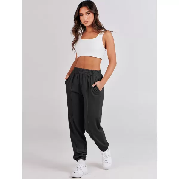 Caracilia Women's Casual Baggy High Waisted Sweatpants Workout Athletic Cinch Bottom Joggers Pants with Pockets