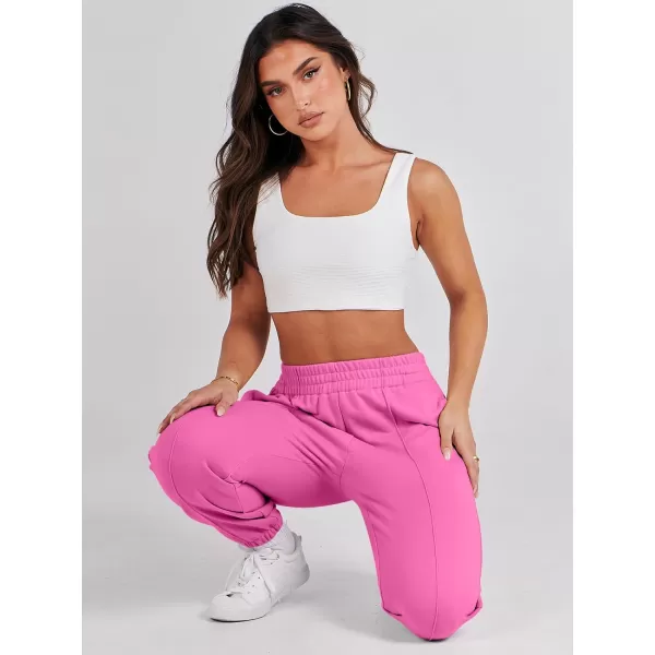 Caracilia Women's Casual Baggy High Waisted Sweatpants Workout Athletic Cinch Bottom Joggers Pants with Pockets