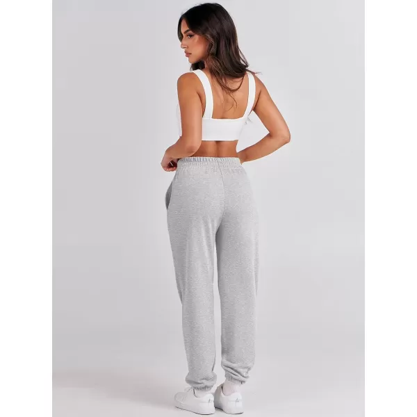 Caracilia Women's Casual Baggy High Waisted Sweatpants Workout Athletic Cinch Bottom Joggers Pants with Pockets