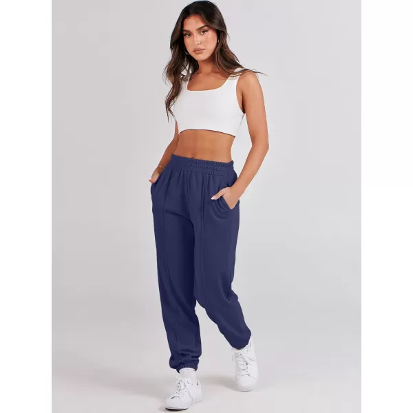 Caracilia Women's Casual Baggy High Waisted Sweatpants Workout Athletic Cinch Bottom Joggers Pants with Pockets