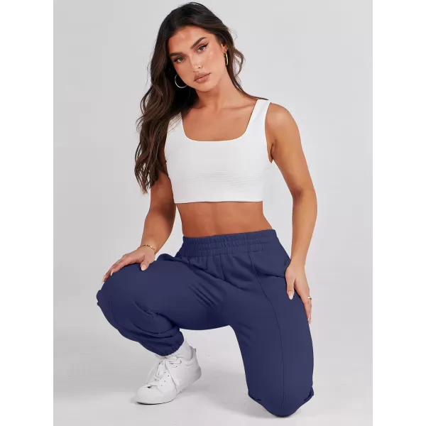 Caracilia Women's Casual Baggy High Waisted Sweatpants Workout Athletic Cinch Bottom Joggers Pants with Pockets