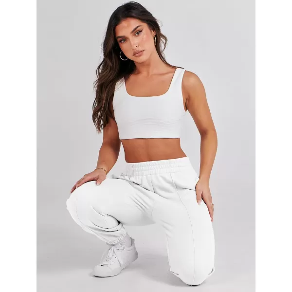 Caracilia Women's Casual Baggy High Waisted Sweatpants Workout Athletic Cinch Bottom Joggers Pants with Pockets