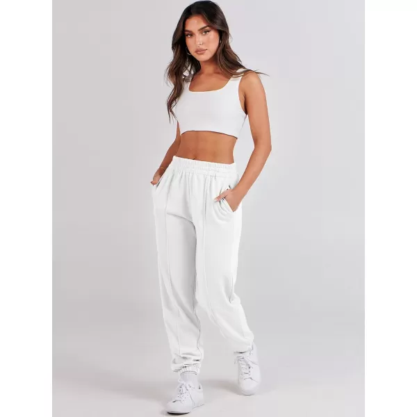 Caracilia Women's Casual Baggy High Waisted Sweatpants Workout Athletic Cinch Bottom Joggers Pants with Pockets