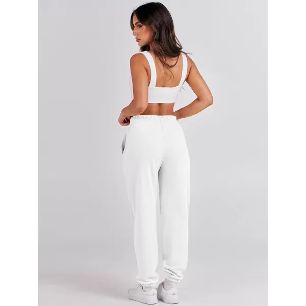 Caracilia Women's Casual Baggy High Waisted Sweatpants Workout Athletic Cinch Bottom Joggers Pants with Pockets