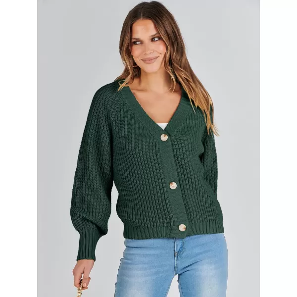 Caracilia Women's Chunky Cardigans Sweaters Open Front Long Sleeve Cute Knit Button Loose Short Cozy Outerwear 2023 Fall Coat