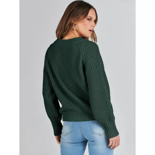 Caracilia Women's Chunky Cardigans Sweaters Open Front Long Sleeve Cute Knit Button Loose Short Cozy Outerwear 2023 Fall Coat