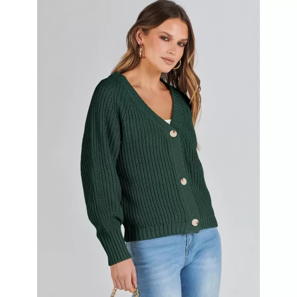 Caracilia Women's Chunky Cardigans Sweaters Open Front Long Sleeve Cute Knit Button Loose Short Cozy Outerwear 2023 Fall Coat