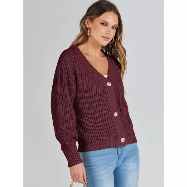 Caracilia Women's Chunky Cardigans Sweaters Open Front Long Sleeve Cute Knit Button Loose Short Cozy Outerwear 2023 Fall Coat