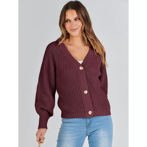 Caracilia Women's Chunky Cardigans Sweaters Open Front Long Sleeve Cute Knit Button Loose Short Cozy Outerwear 2023 Fall Coat