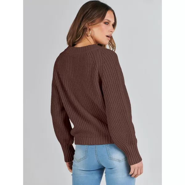 Caracilia Women's Chunky Cardigans Sweaters Open Front Long Sleeve Cute Knit Button Loose Short Cozy Outerwear 2023 Fall Coat