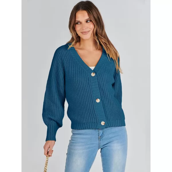 Caracilia Women's Chunky Cardigans Sweaters Open Front Long Sleeve Cute Knit Button Loose Short Cozy Outerwear 2023 Fall Coat