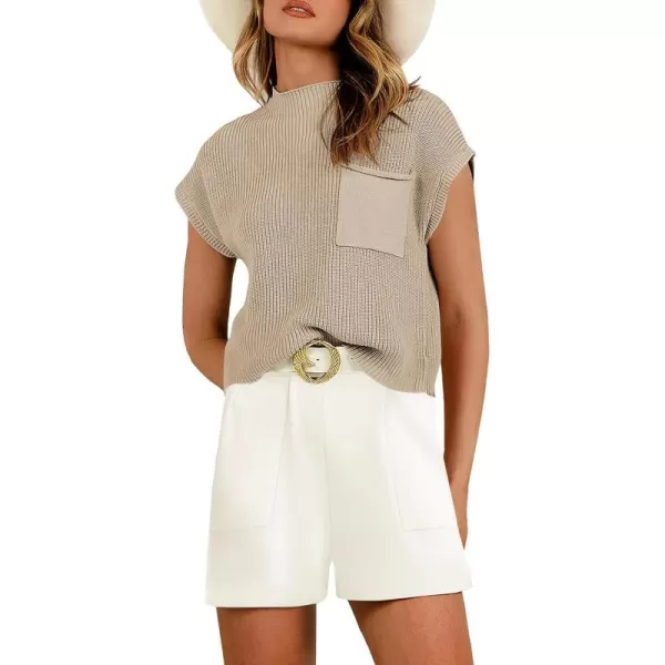 Caracilia Women's Fashion Two Piece Outfits Summer Short Sets knit Pullover Tops and Shorts Lounge Sweater Set Tracksuit
