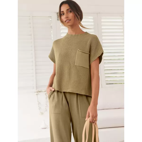 Caracilia Women's Fashion Two Piece Outfits Sweater Sets Cozy Knit Tops &amp; Casual Pants Tracksuit Lounge Sets