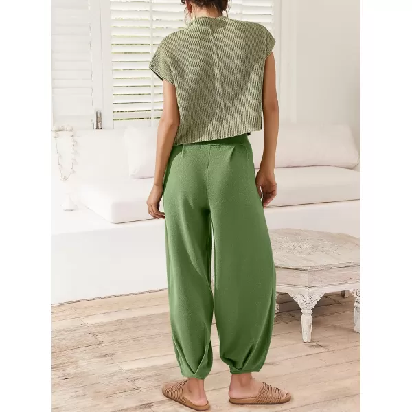 Caracilia Women's Fashion Two Piece Outfits Sweater Sets Cozy Knit Tops &amp; Casual Pants Tracksuit Lounge Sets