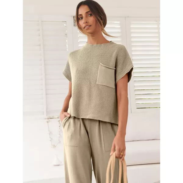 Caracilia Women's Fashion Two Piece Outfits Sweater Sets Cozy Knit Tops &amp; Casual Pants Tracksuit Lounge Sets