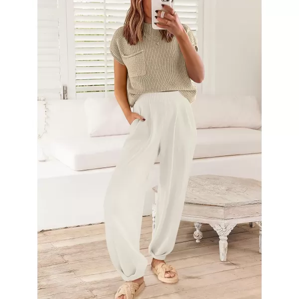 Caracilia Women's Fashion Two Piece Outfits Sweater Sets Cozy Knit Tops &amp; Casual Pants Tracksuit Lounge Sets