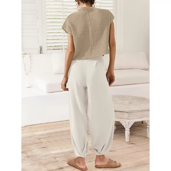 Caracilia Women's Fashion Two Piece Outfits Sweater Sets Cozy Knit Tops &amp; Casual Pants Tracksuit Lounge Sets