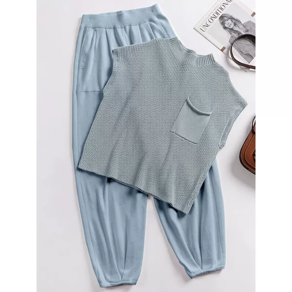 Caracilia Women's Fashion Two Piece Outfits Sweater Sets Cozy Knit Tops &amp; Casual Pants Tracksuit Lounge Sets