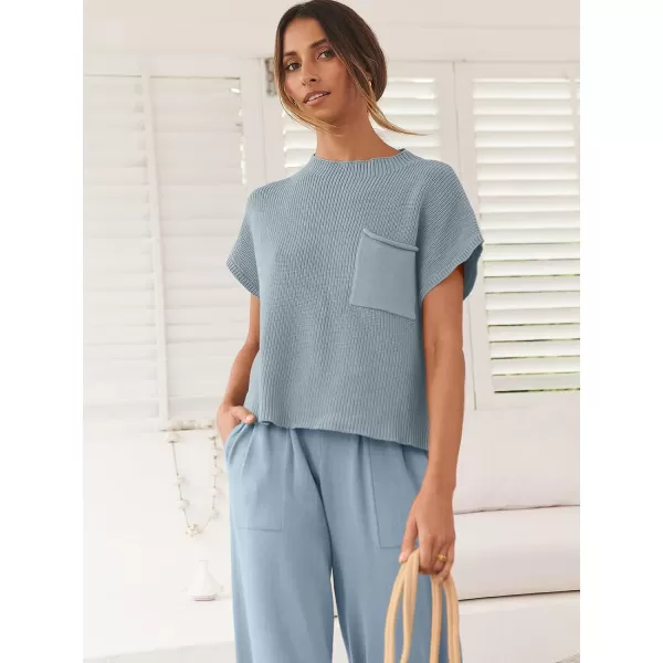 Caracilia Women's Fashion Two Piece Outfits Sweater Sets Cozy Knit Tops &amp; Casual Pants Tracksuit Lounge Sets