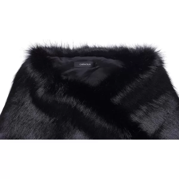 Caracilia Women's Faux Fur Shawl Wraps Stole Cloak Coat Sweater Cape for Evening Party/Bridal/Wedding