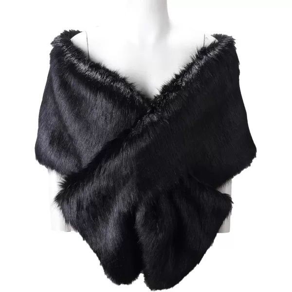 Caracilia Women's Faux Fur Shawl Wraps Stole Cloak Coat Sweater Cape for Evening Party/Bridal/Wedding