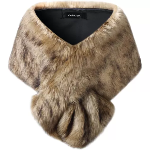 Caracilia Women's Faux Fur Shawl Wraps Stole Cloak Coat Sweater Cape for Evening Party/Bridal/Wedding
