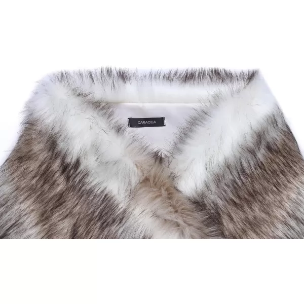 Caracilia Women's Faux Fur Shawl Wraps Stole Cloak Coat Sweater Cape for Evening Party/Bridal/Wedding