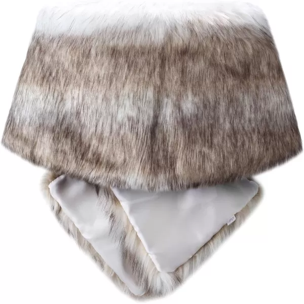 Caracilia Women's Faux Fur Shawl Wraps Stole Cloak Coat Sweater Cape for Evening Party/Bridal/Wedding