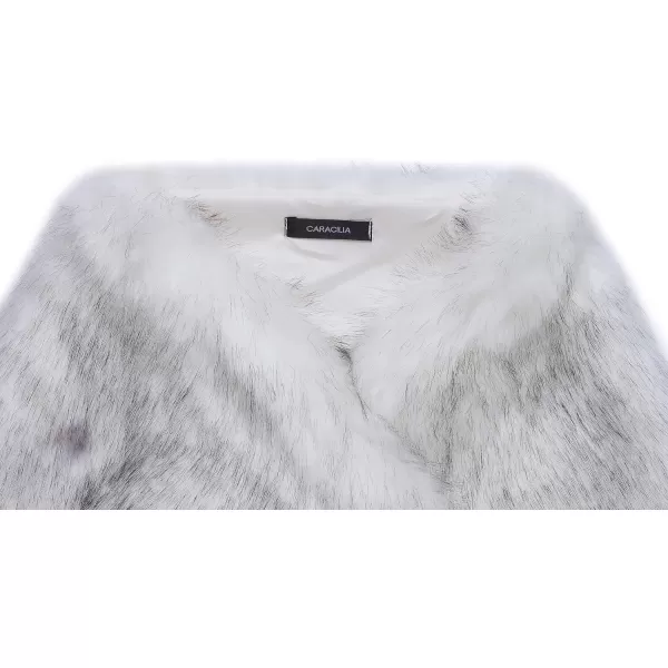 Caracilia Women's Faux Fur Shawl Wraps Stole Cloak Coat Sweater Cape for Evening Party/Bridal/Wedding