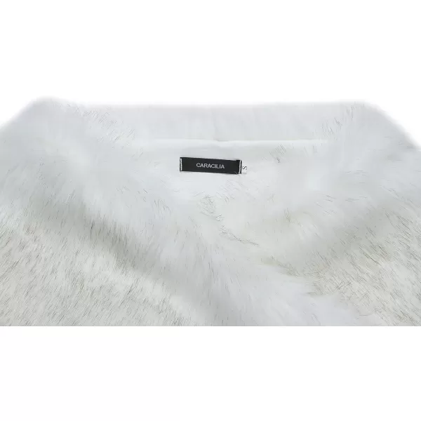 Caracilia Women's Faux Fur Shawl Wraps Stole Cloak Coat Sweater Cape for Evening Party/Bridal/Wedding