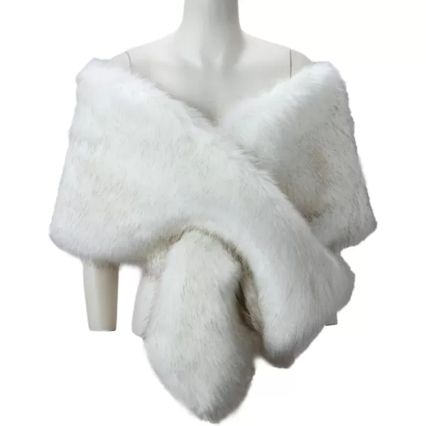 Caracilia Women's Faux Fur Shawl Wraps Stole Cloak Coat Sweater Cape for Evening Party/Bridal/Wedding