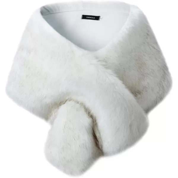 Caracilia Women's Faux Fur Shawl Wraps Stole Cloak Coat Sweater Cape for Evening Party/Bridal/Wedding