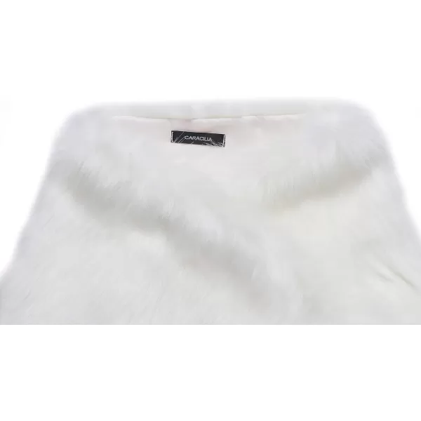 Caracilia Women's Faux Fur Shawl Wraps Stole Cloak Coat Sweater Cape for Evening Party/Bridal/Wedding