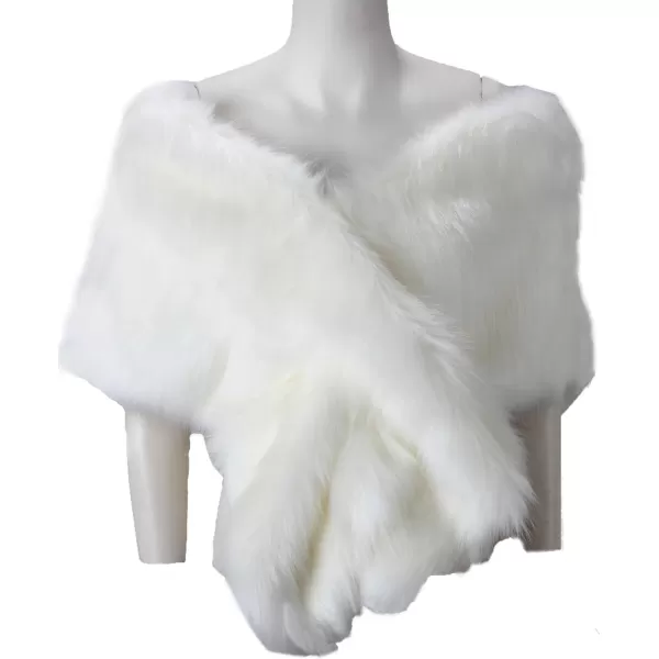Caracilia Women's Faux Fur Shawl Wraps Stole Cloak Coat Sweater Cape for Evening Party/Bridal/Wedding