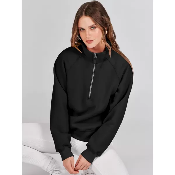 Caracilia Womens Half Zip Cropped Sweatshirts Quarter Zip Up Hoodies 2023 Fall Pullover Top Trendy Clothes Outfits
