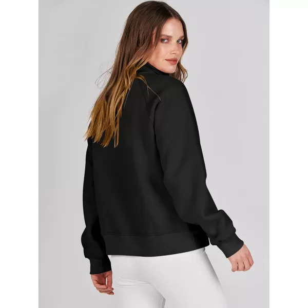 Caracilia Womens Half Zip Cropped Sweatshirts Quarter Zip Up Hoodies 2023 Fall Pullover Top Trendy Clothes Outfits