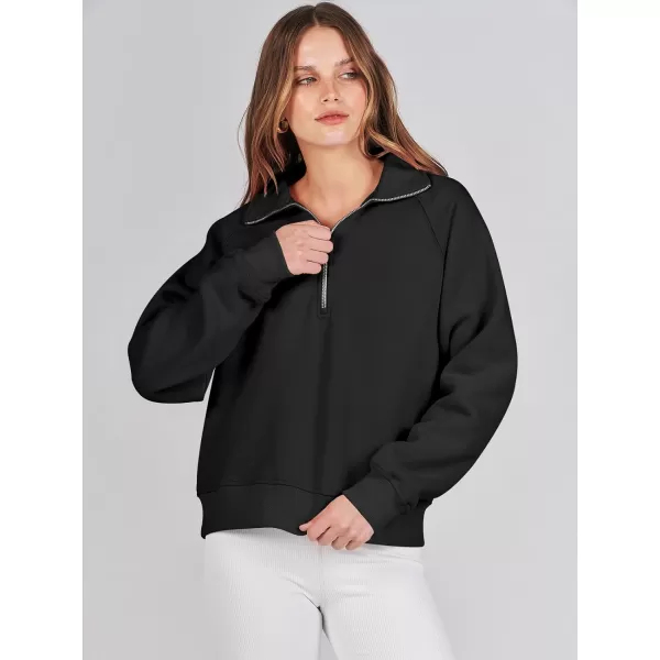 Caracilia Womens Half Zip Cropped Sweatshirts Quarter Zip Up Hoodies 2023 Fall Pullover Top Trendy Clothes Outfits