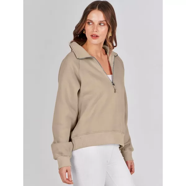 Caracilia Womens Half Zip Cropped Sweatshirts Quarter Zip Up Hoodies 2023 Fall Pullover Top Trendy Clothes Outfits