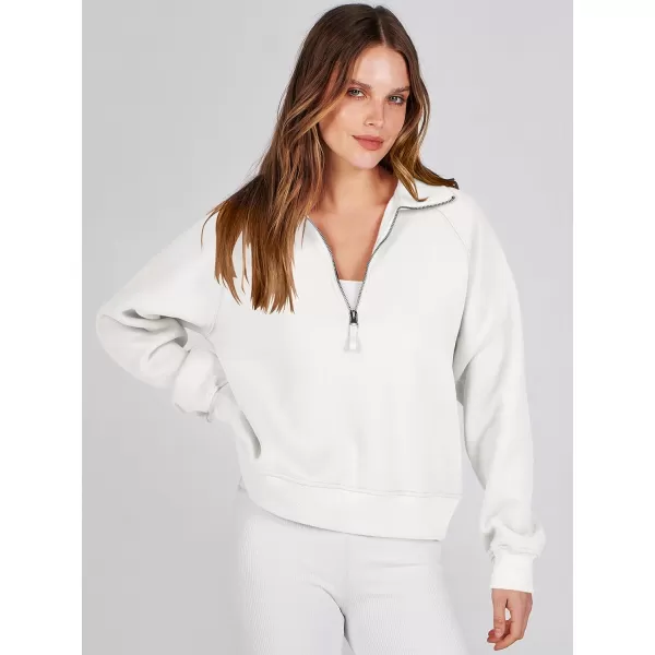 Caracilia Womens Half Zip Cropped Sweatshirts Quarter Zip Up Hoodies 2023 Fall Pullover Top Trendy Clothes Outfits