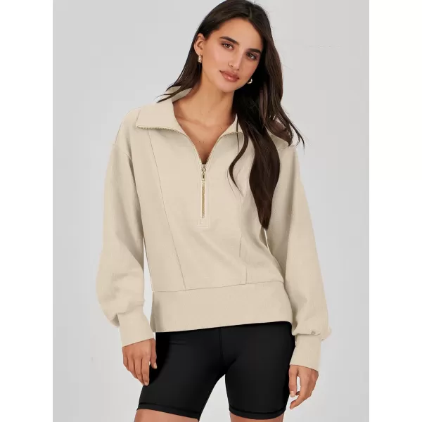 Caracilia Womens Half Zip Pullover Long Sleeve Sweatshirt Cropped Fleece Quarter Hoodie Casual 2023 Y2K Clothes Top